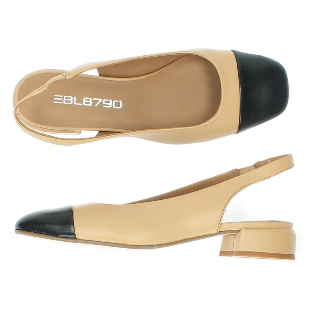 Ecru slingbacks