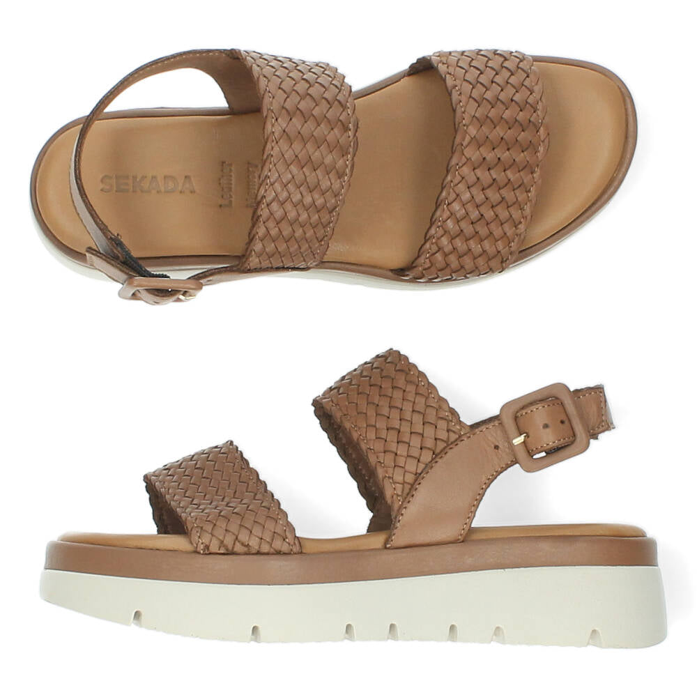 Cognac sandalen