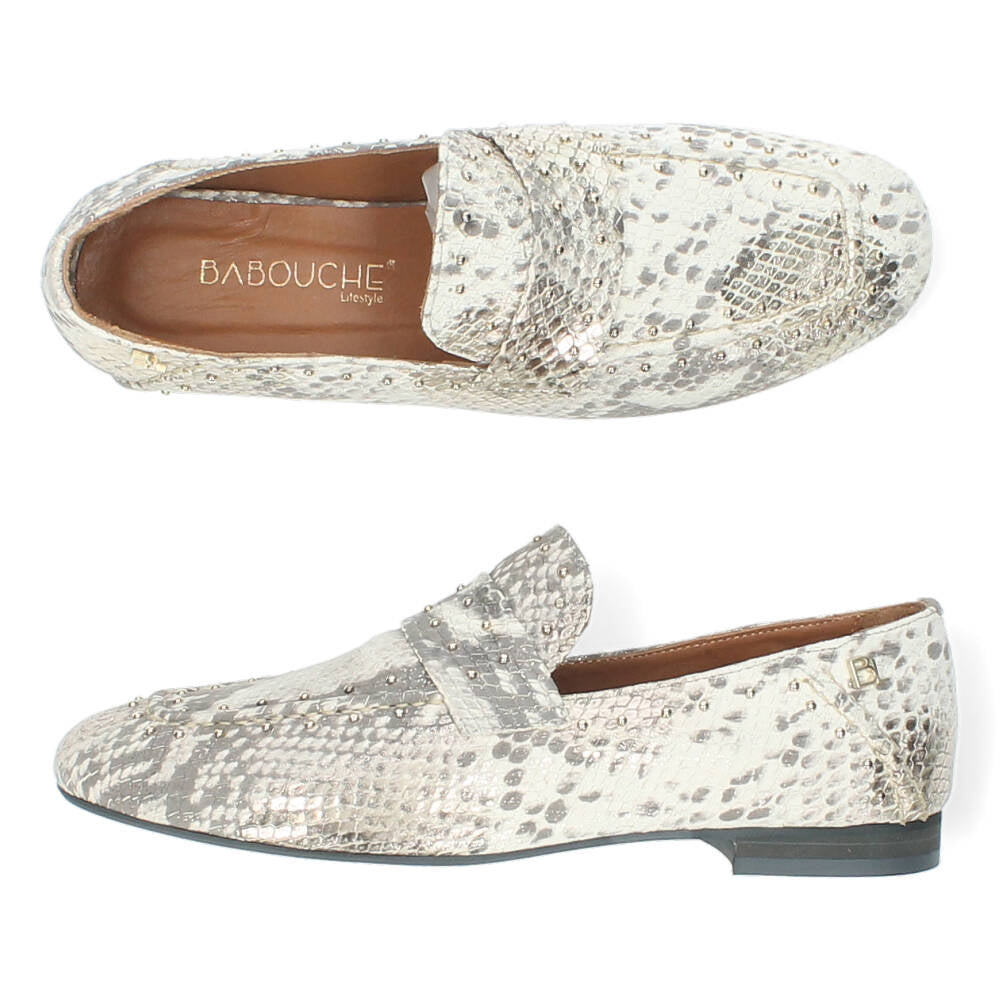 Slangenprint loafers