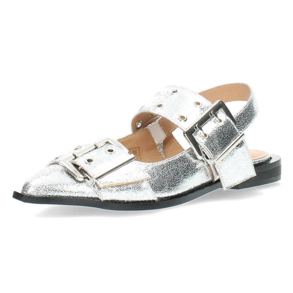 Zilveren slingbacks