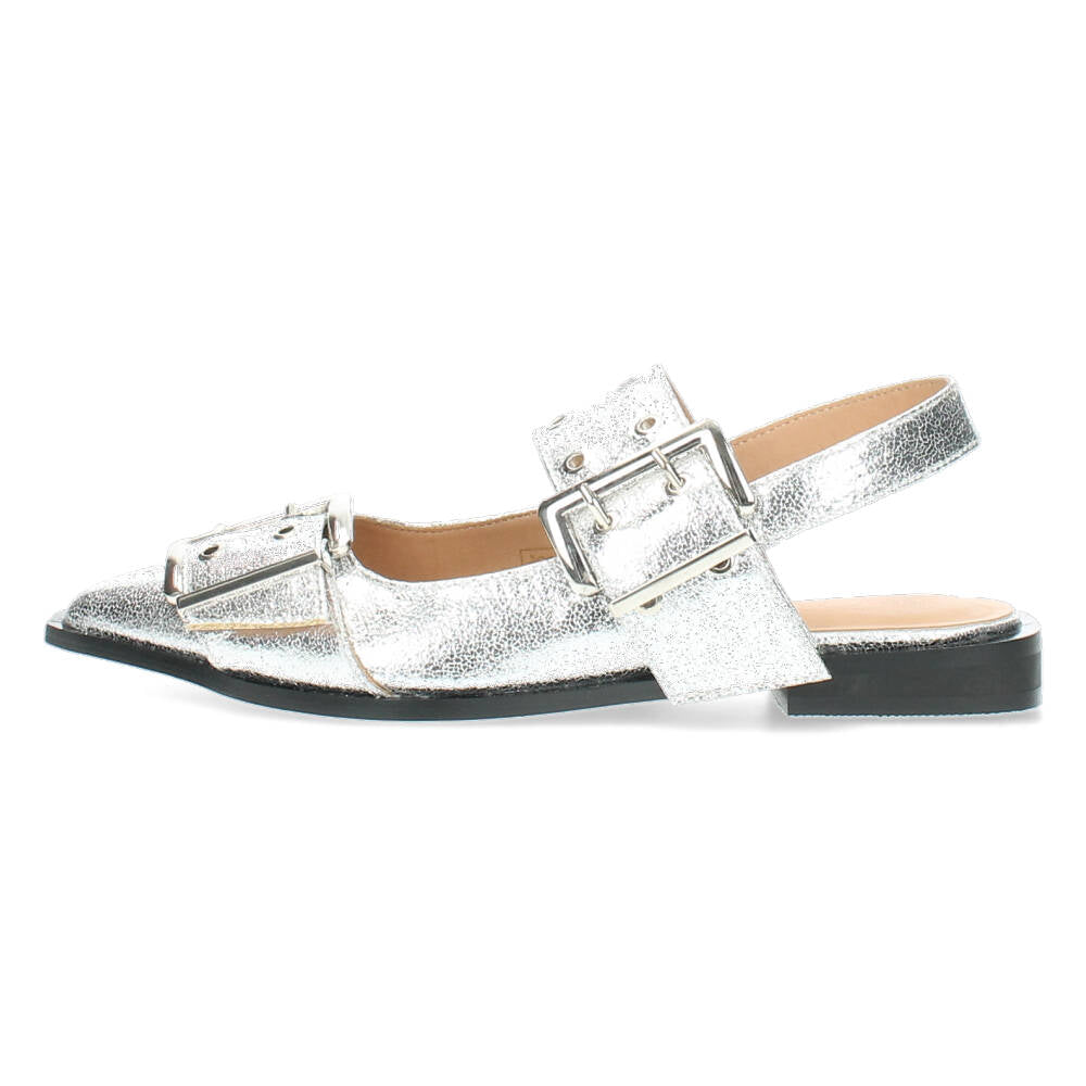 Zilveren slingbacks