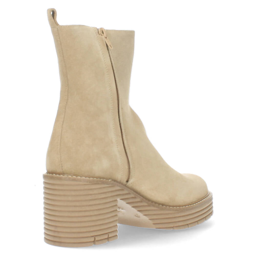 Taupe/Beige enkellaarzen