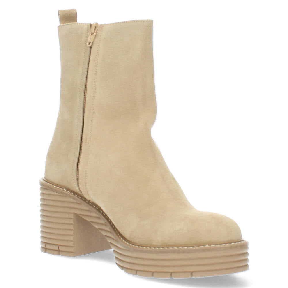 Taupe/Beige enkellaarzen