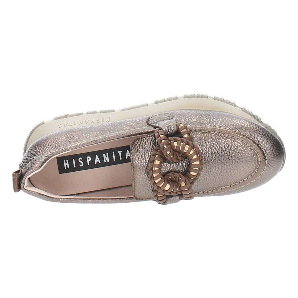 Metallic Taupe loafers