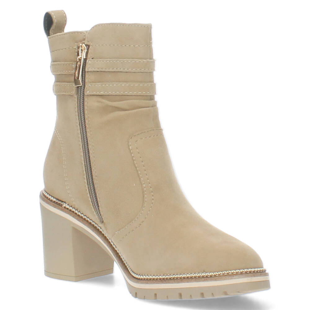Beige enkellaarzen