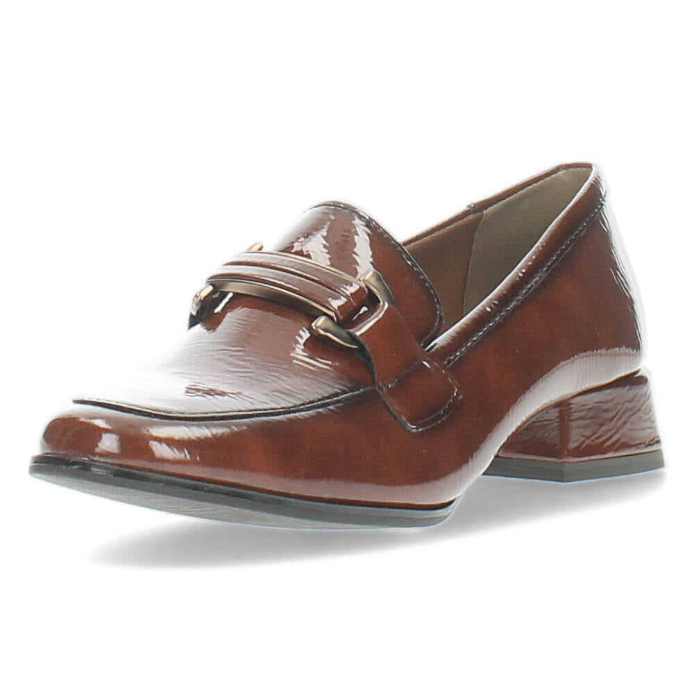 Bruine mocassins op hak