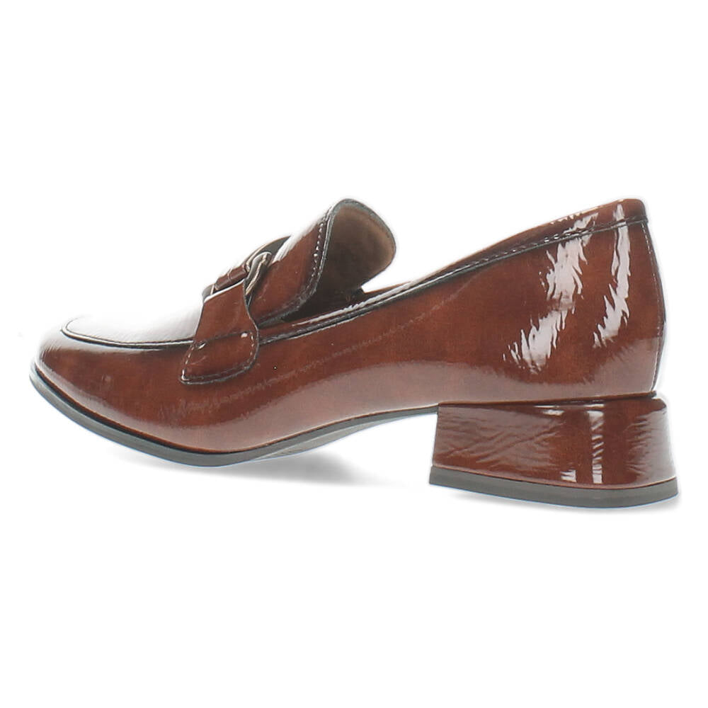 Bruine mocassins op hak