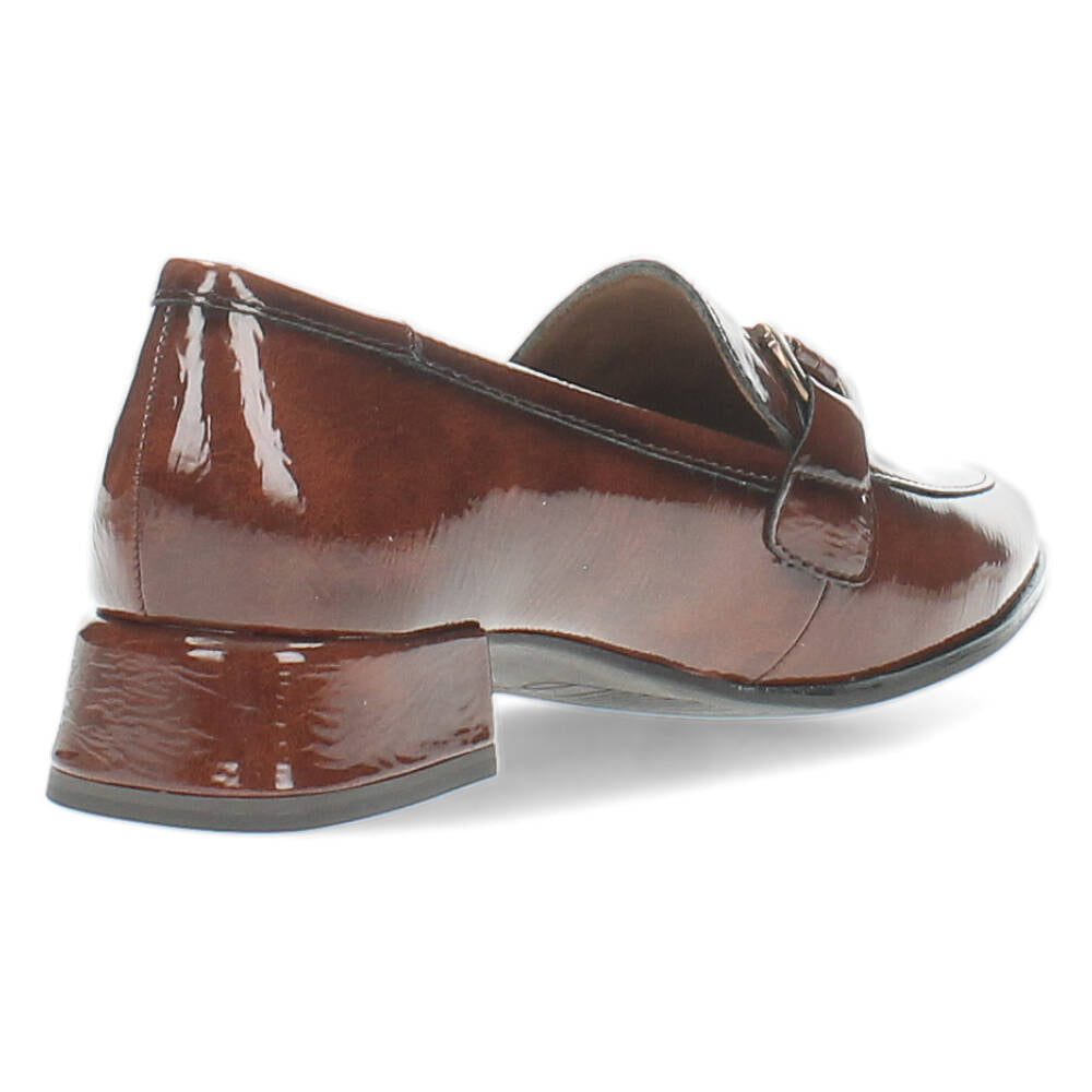 Bruine mocassins op hak
