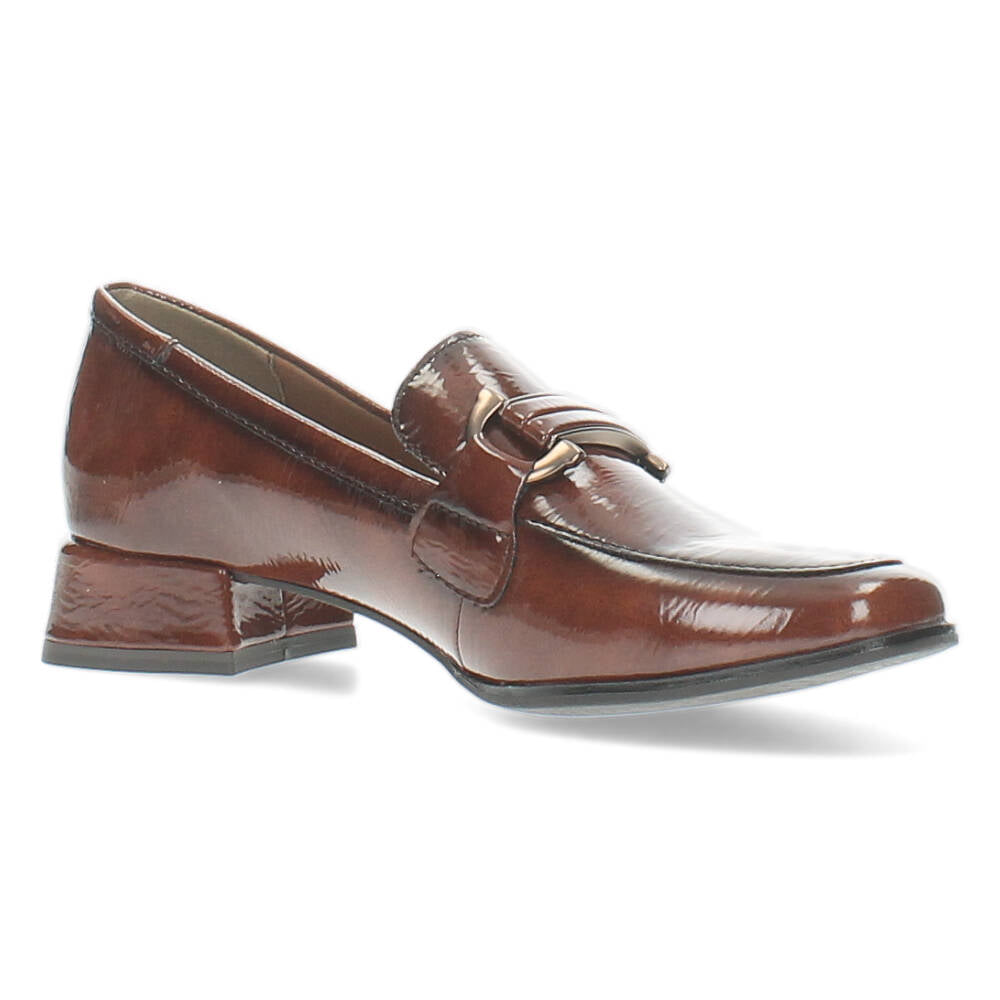 Bruine mocassins op hak