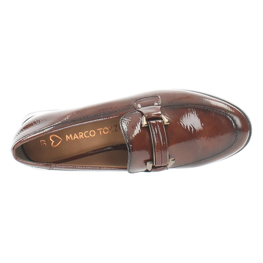 Bruine mocassins op hak