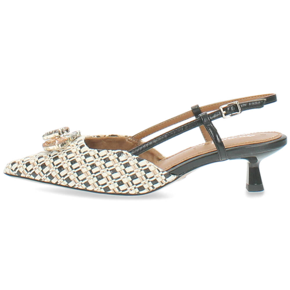 zwarte/beige slingback