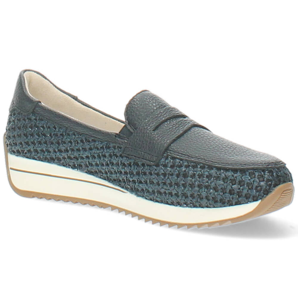 blauwe mocassin