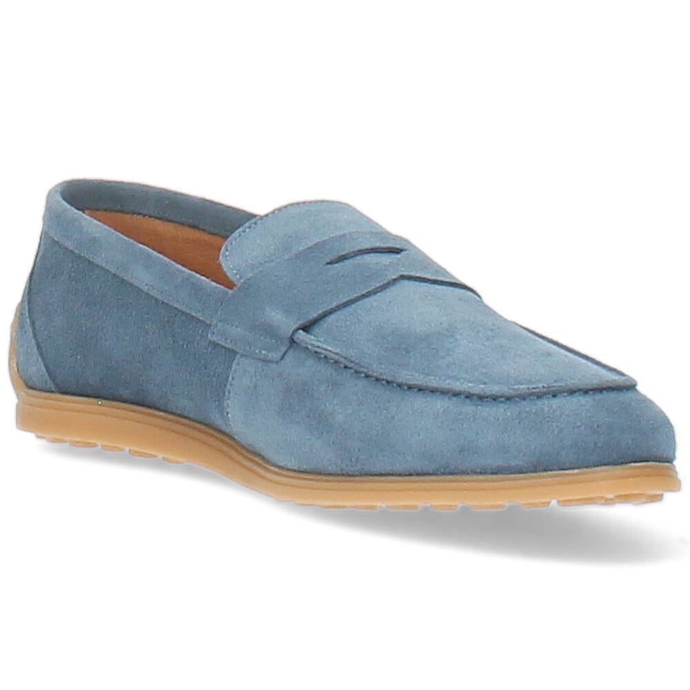 blauwe mocassin