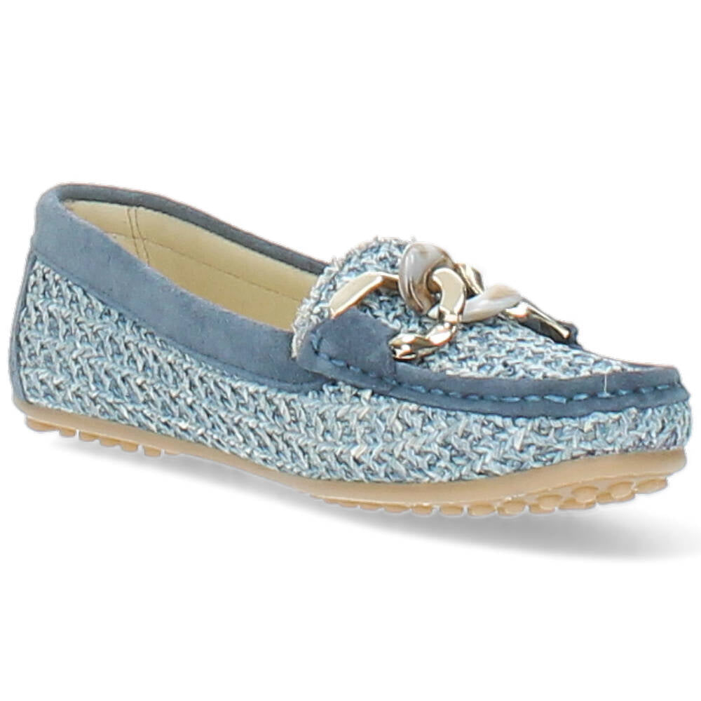 blauwe mocassin