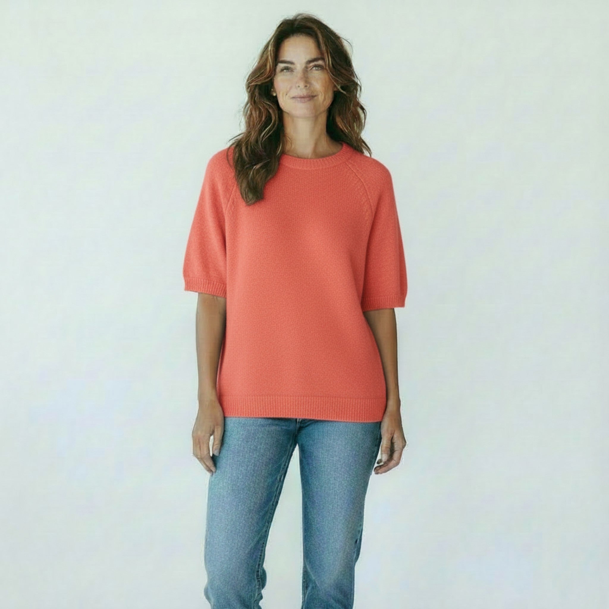 coralkleurige trui