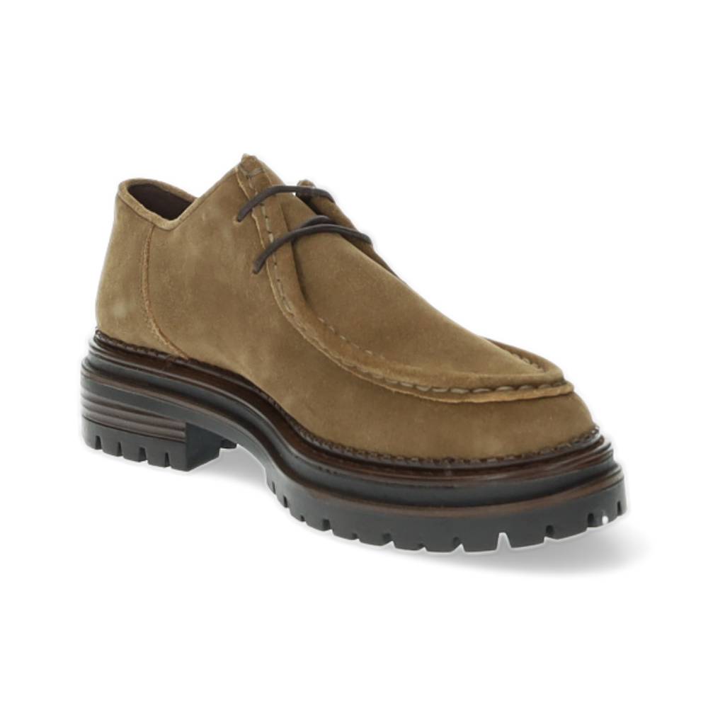 donkerbeige veterschoen