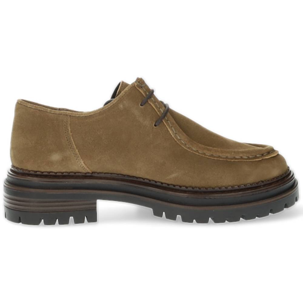 donkerbeige veterschoen