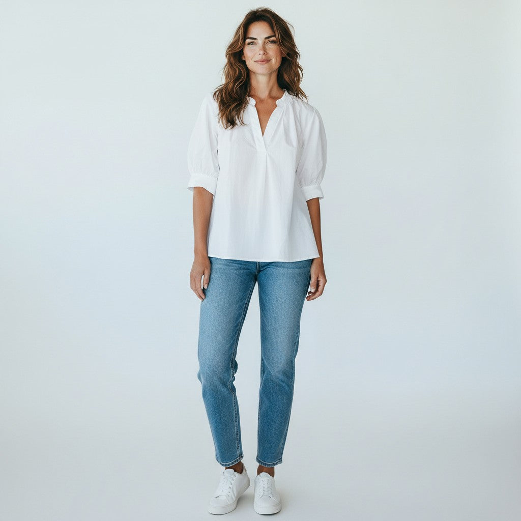 witte blouse
