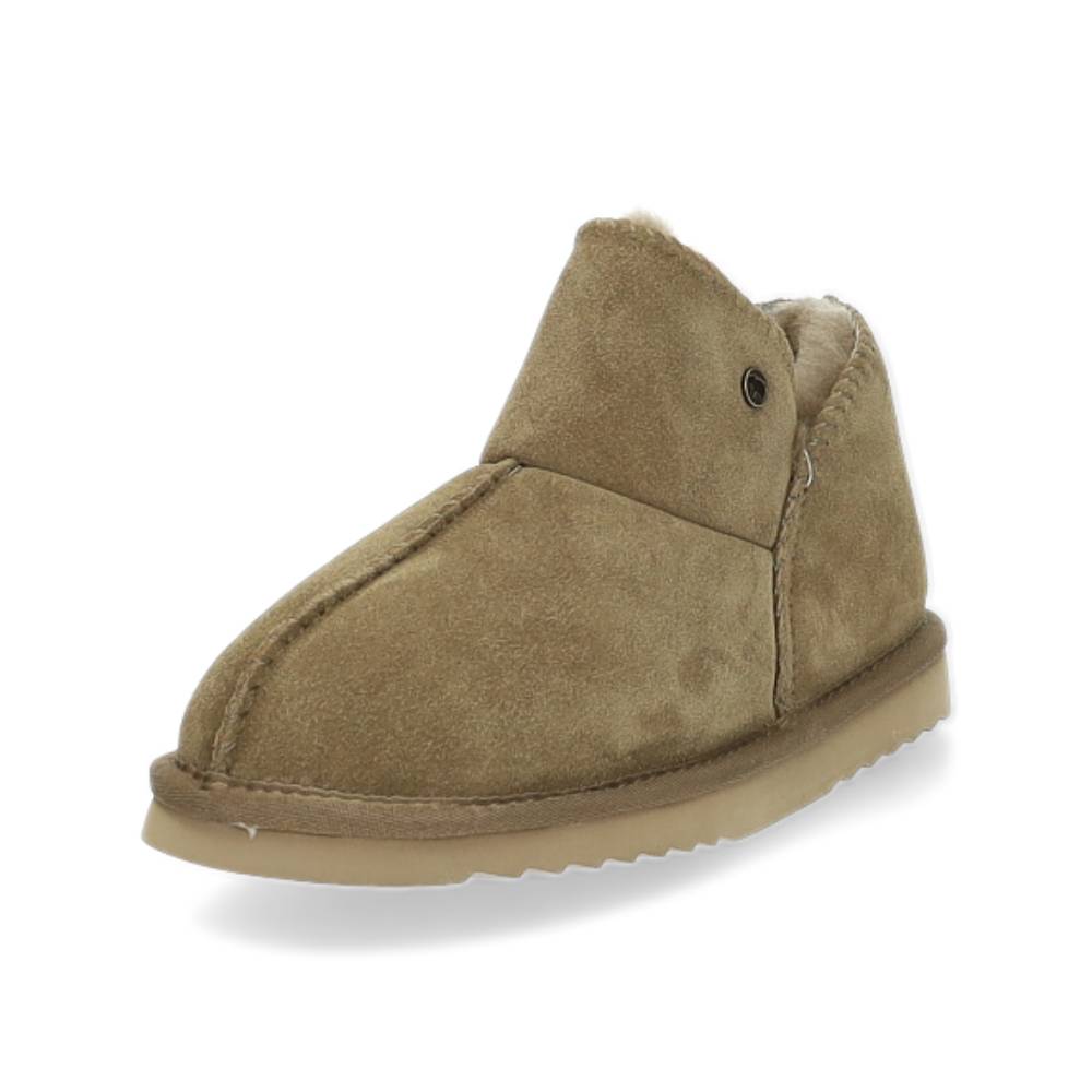 taupe gesloten pantoffel