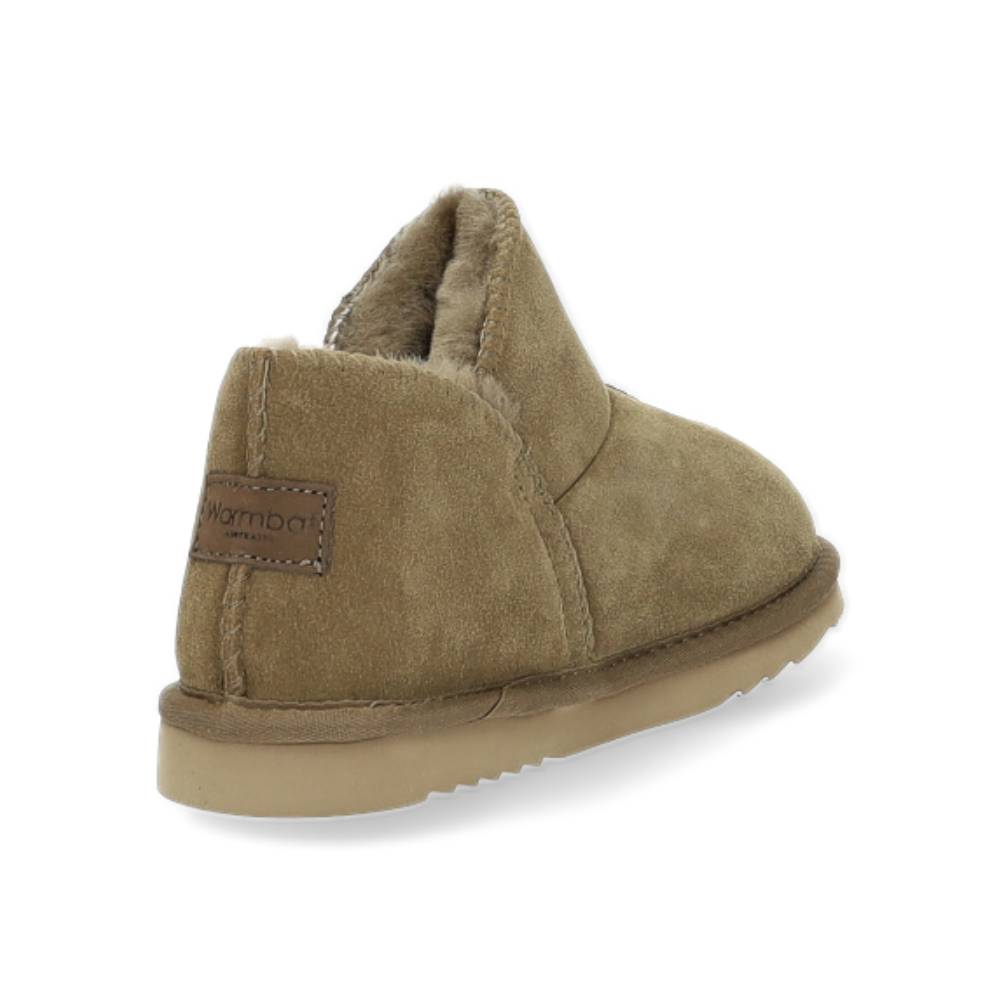 taupe gesloten pantoffel