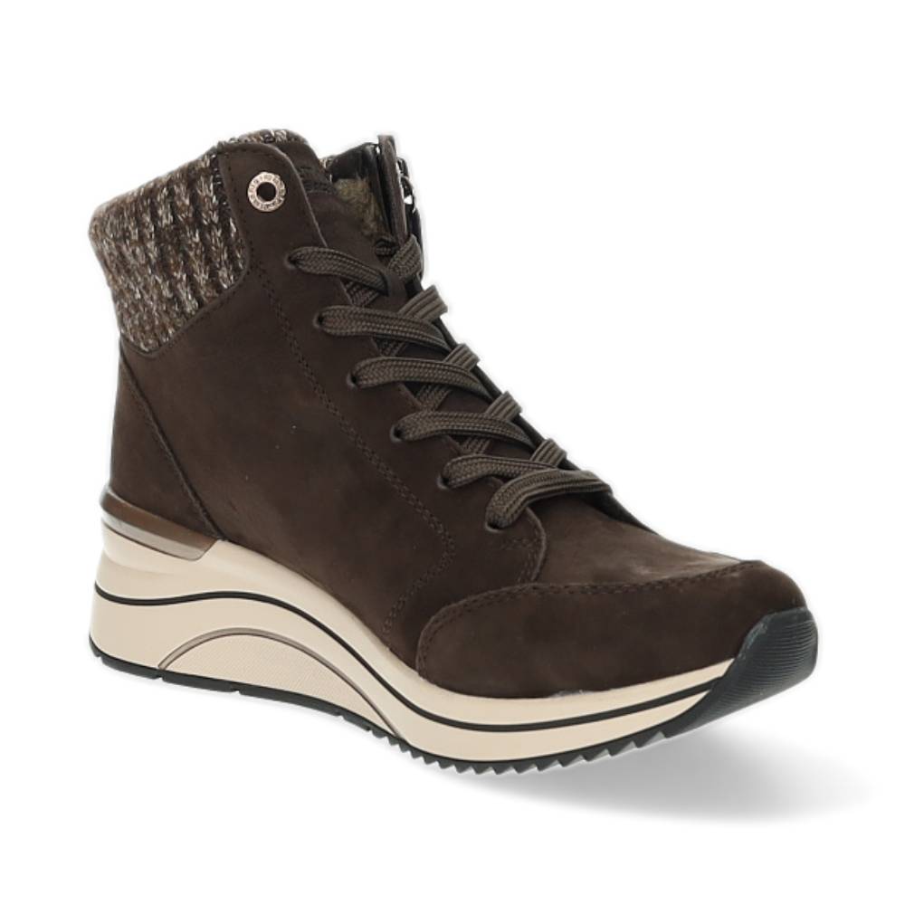 hoge donkerbruine sneaker