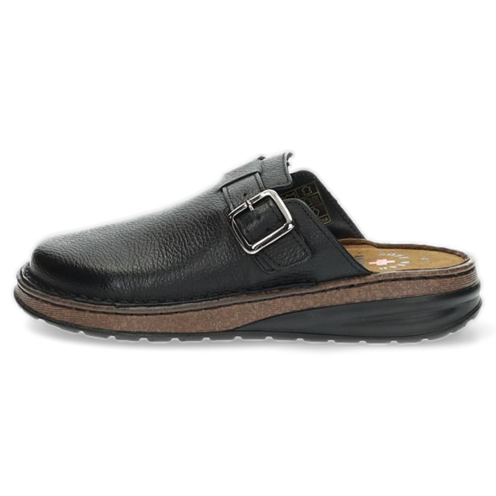zwarte lederen pantoffel