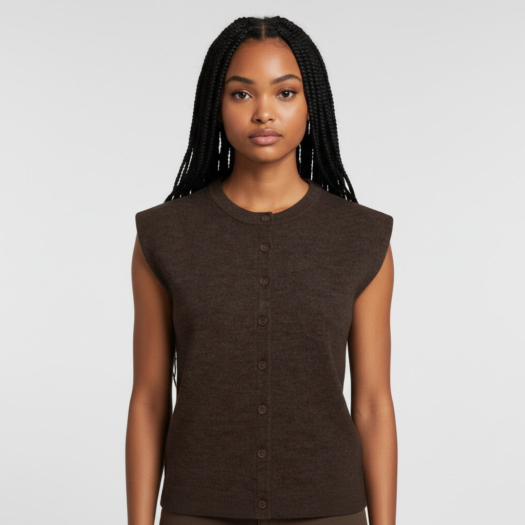 bruine gilet