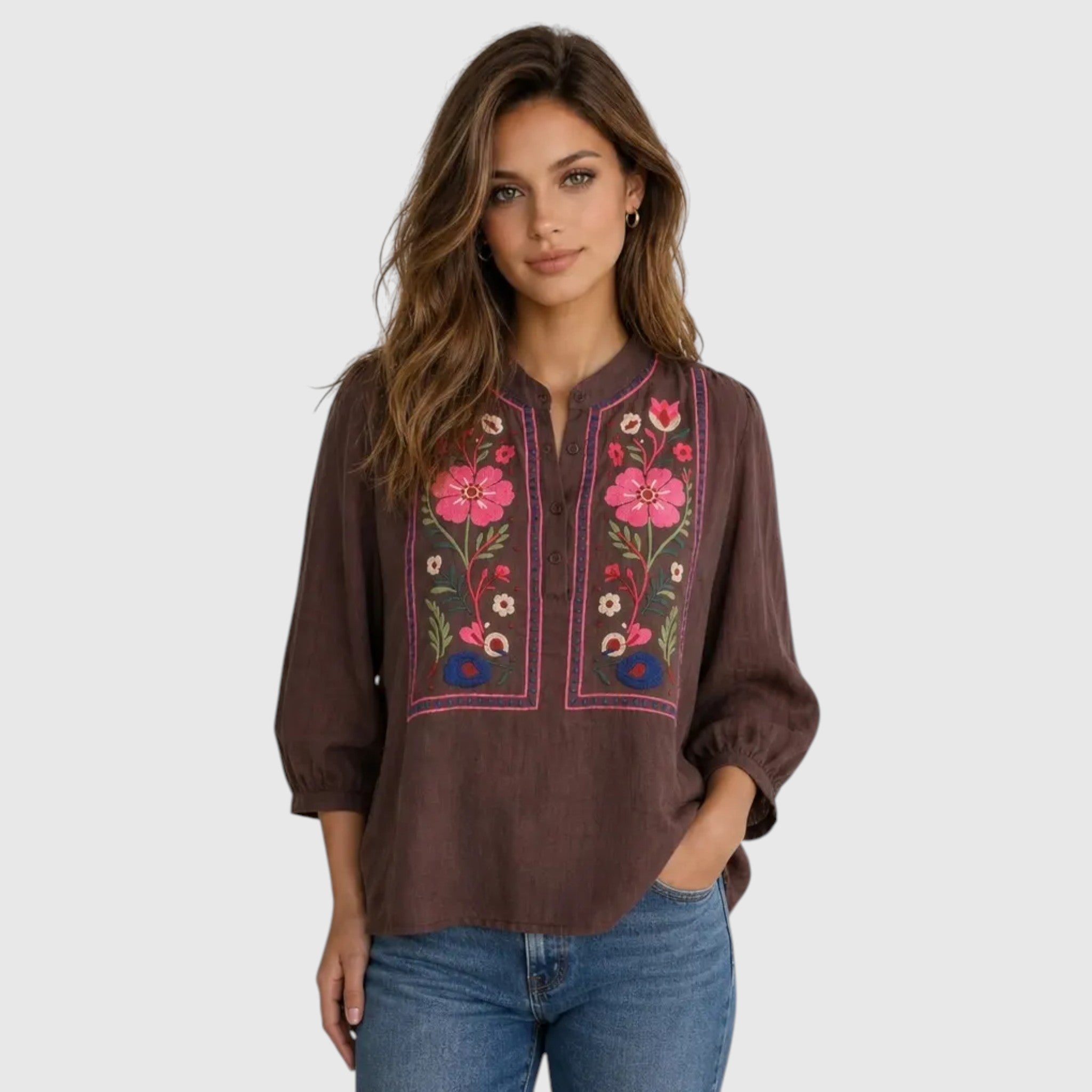 bruine blouse