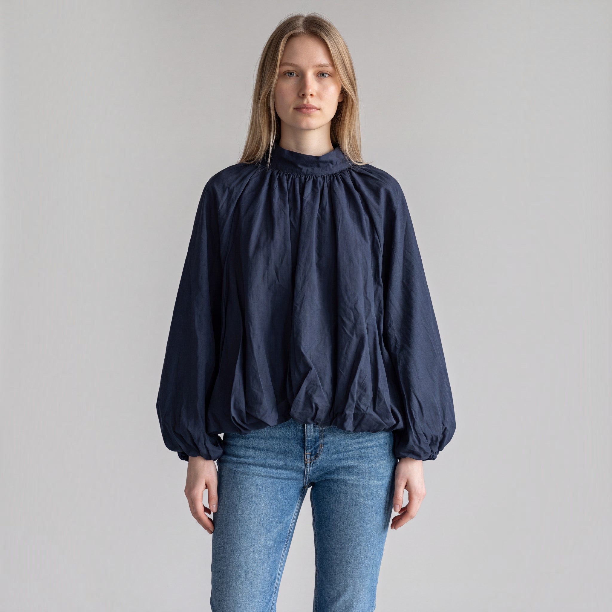 blauwe blouse