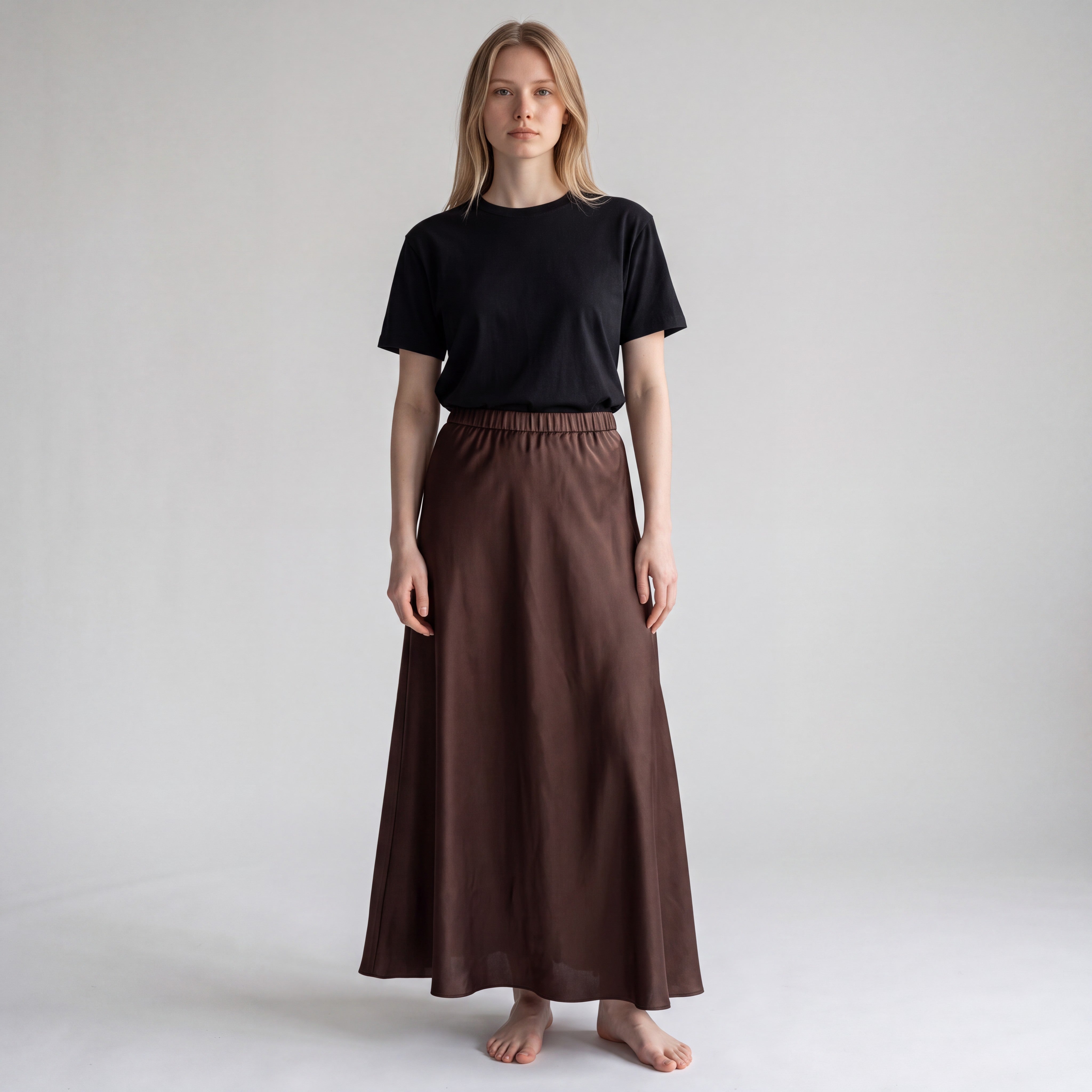 bruine lange rok