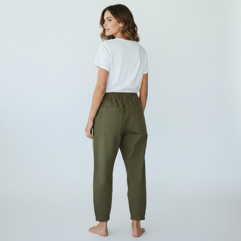 kaki jeansbroek