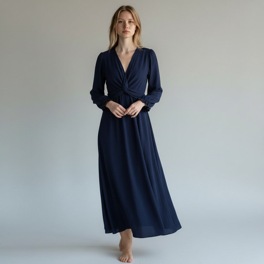 blauw lang kleedje