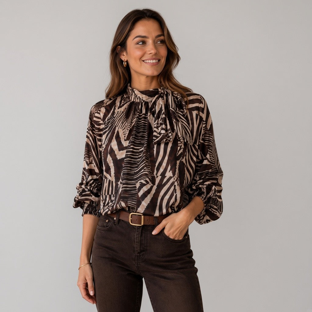 bruine blouse