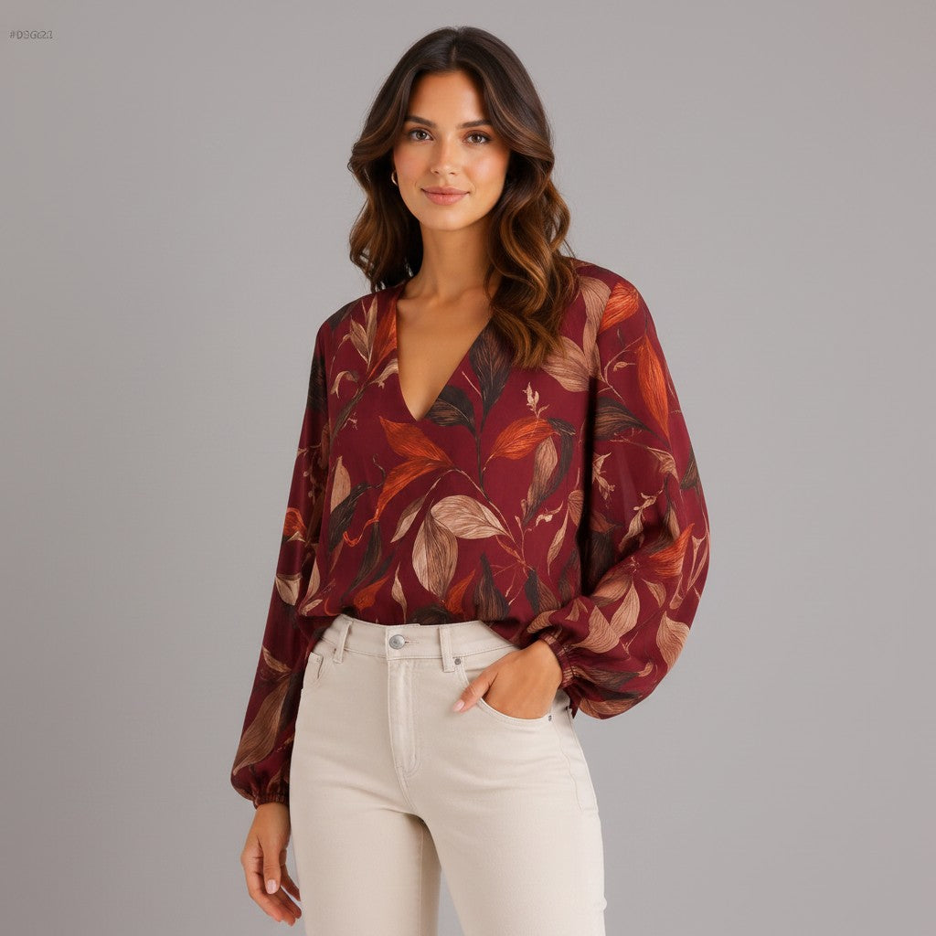 burgundy blouse