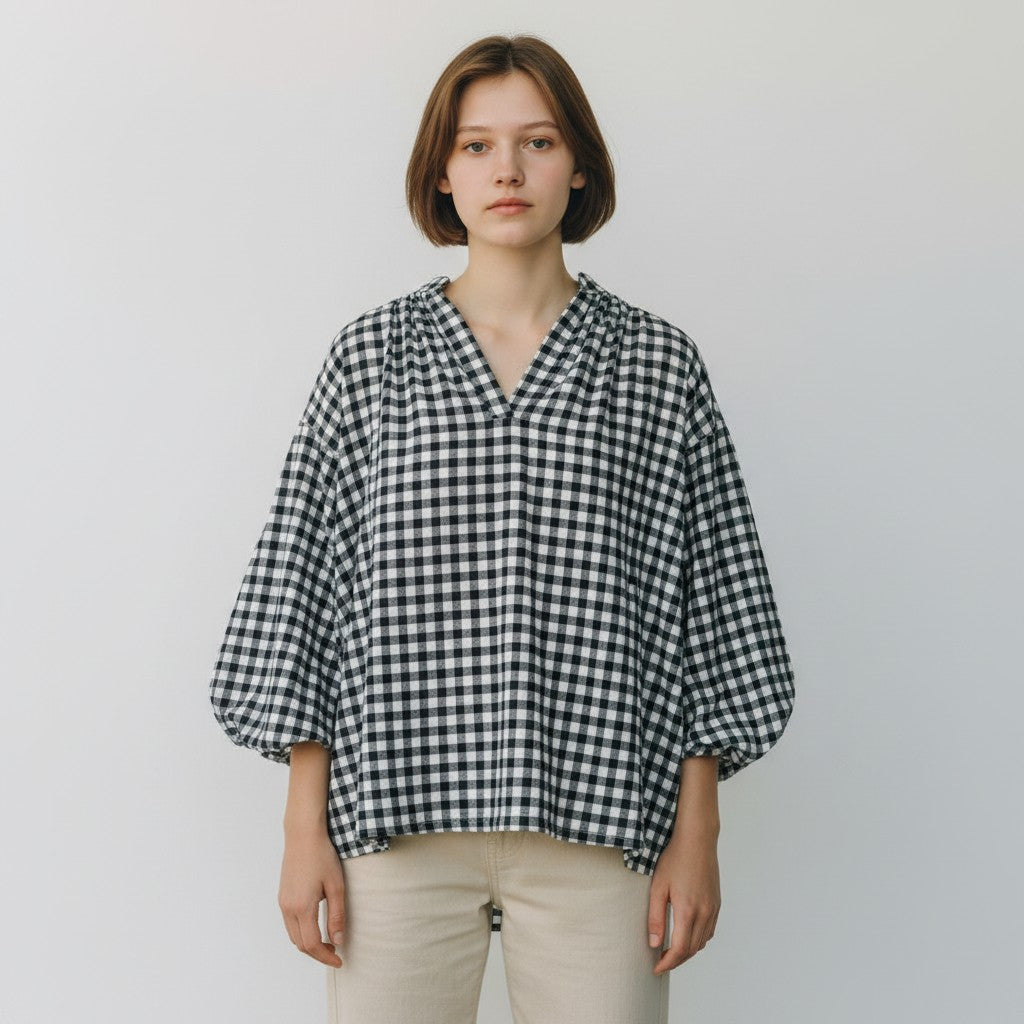 blauwe blouse
