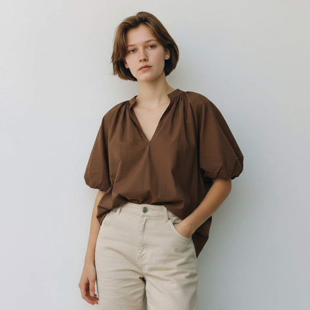bruine blouse