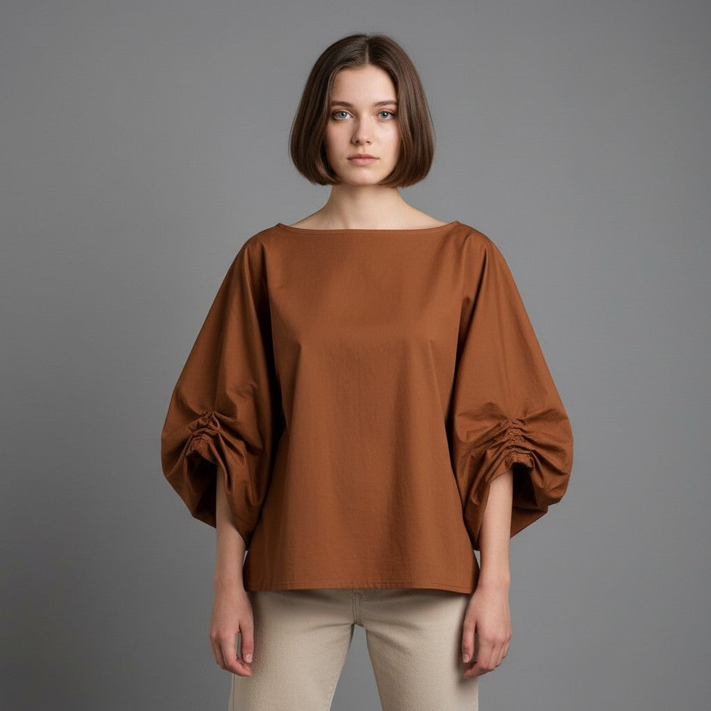 cognac blouse