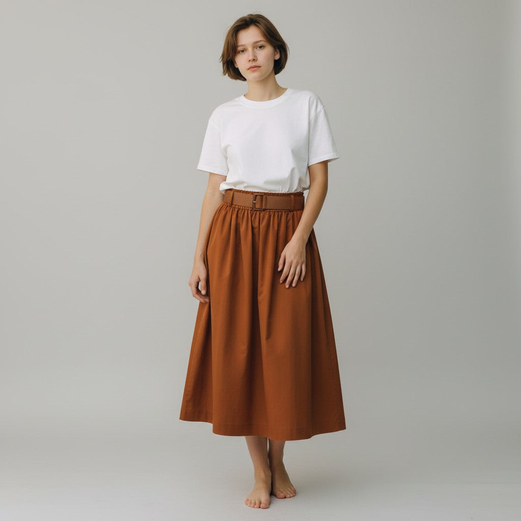 cognac lange rok