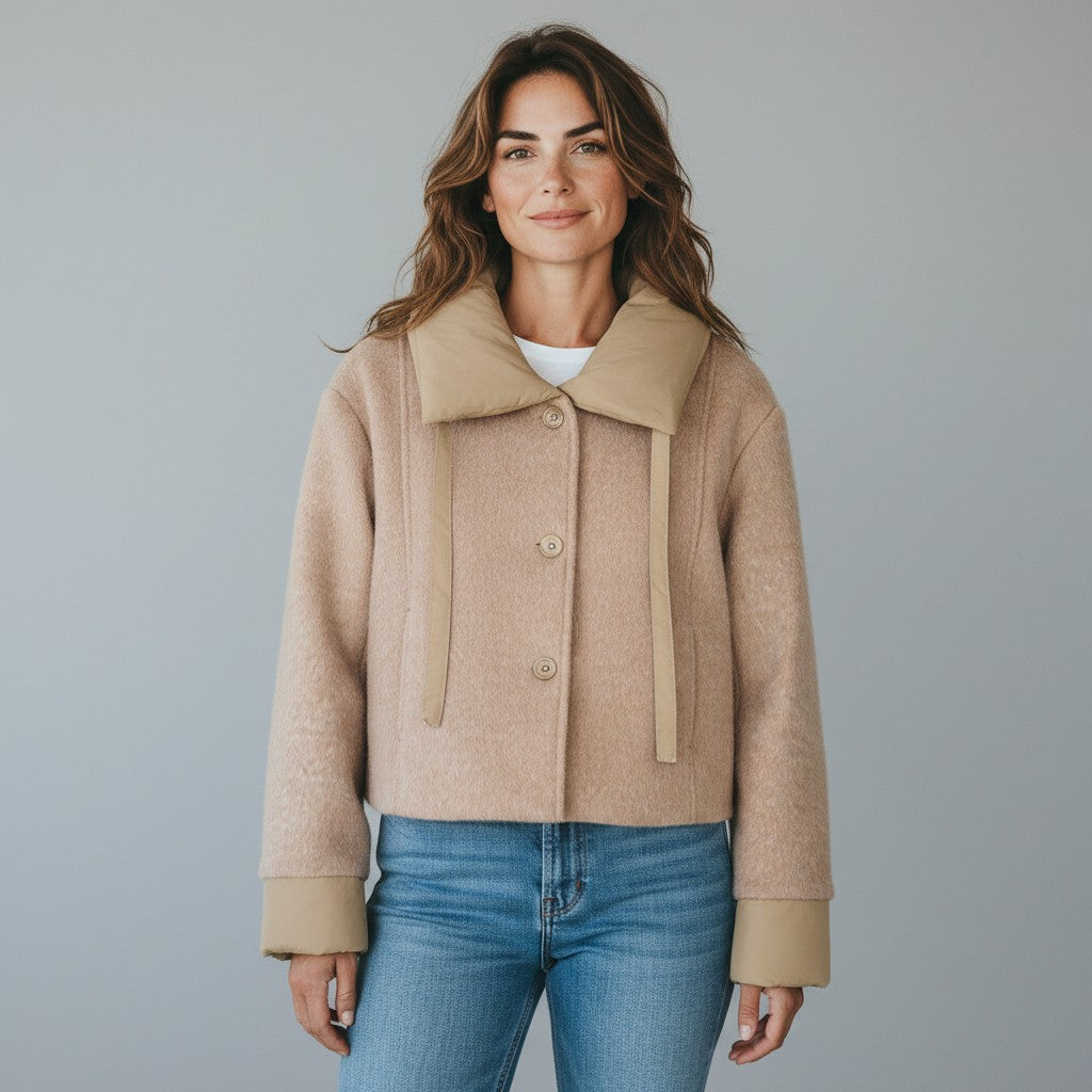 beige jas