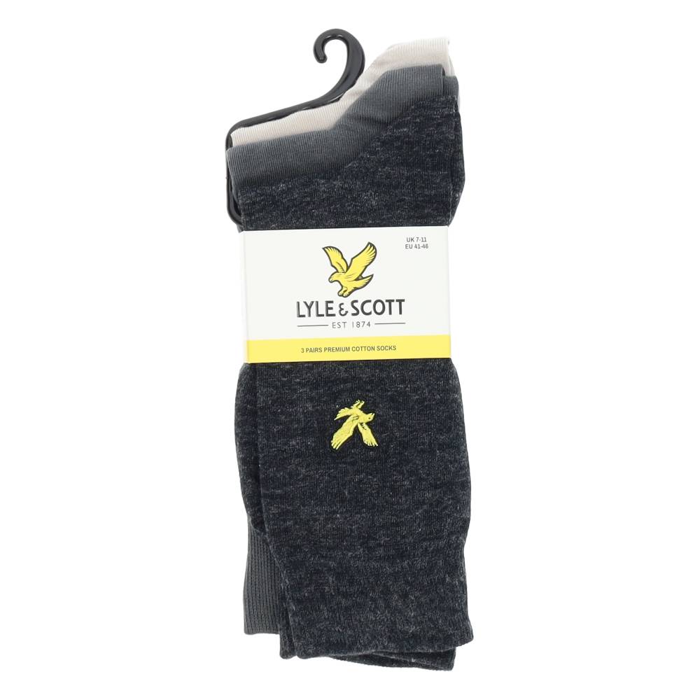 3 paar grijze herenkousen van Lyle&Scott