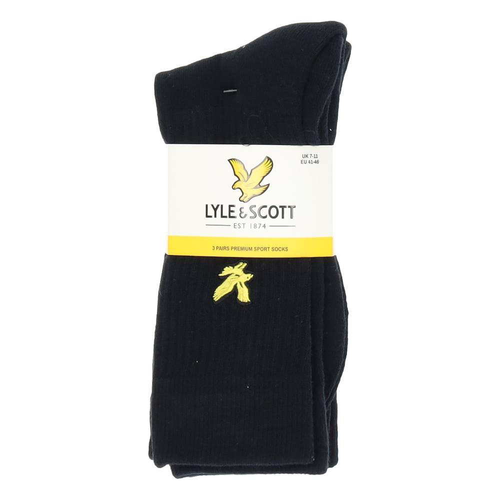 3 paar zwarte lange kousen van Lyle&Scott