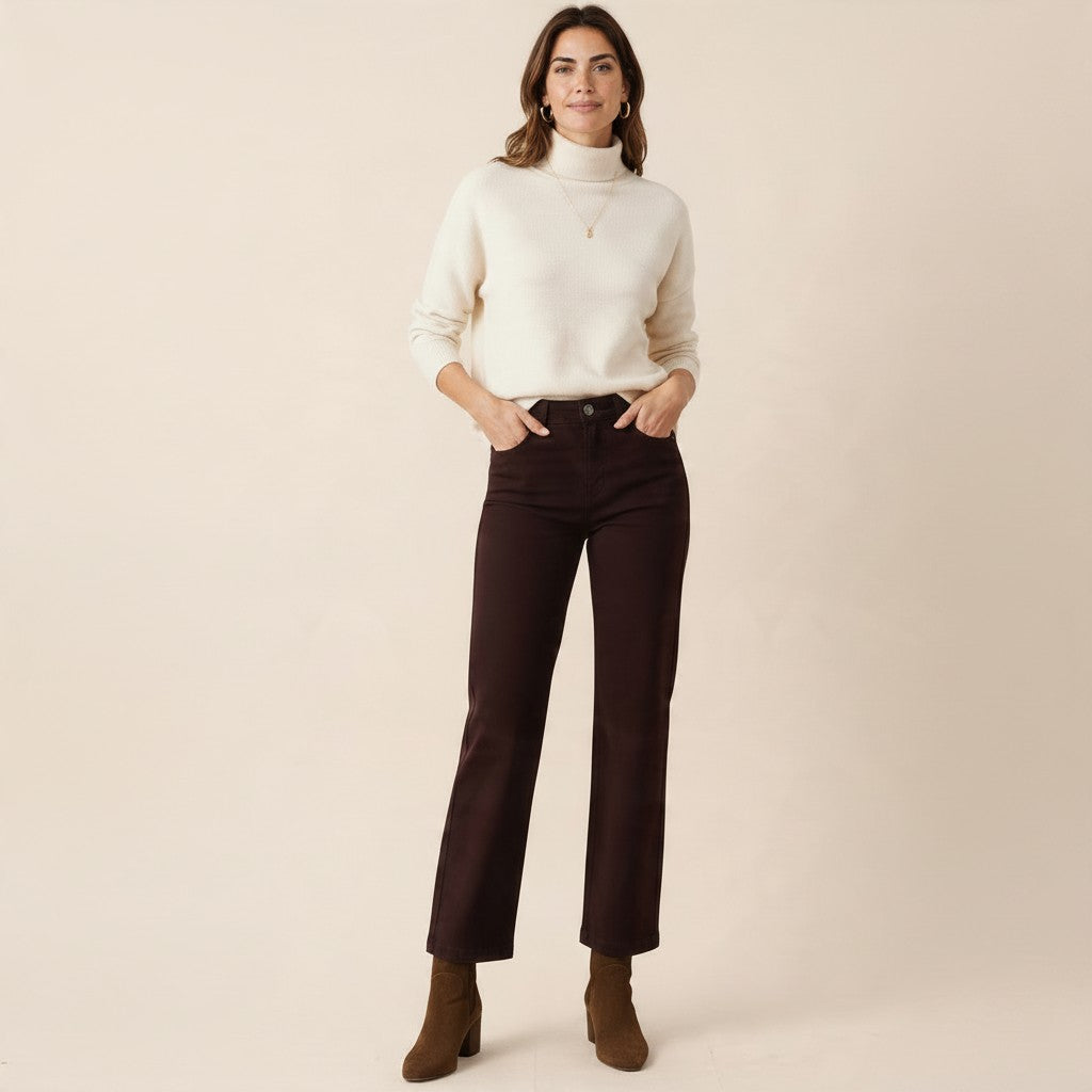burgundy broek