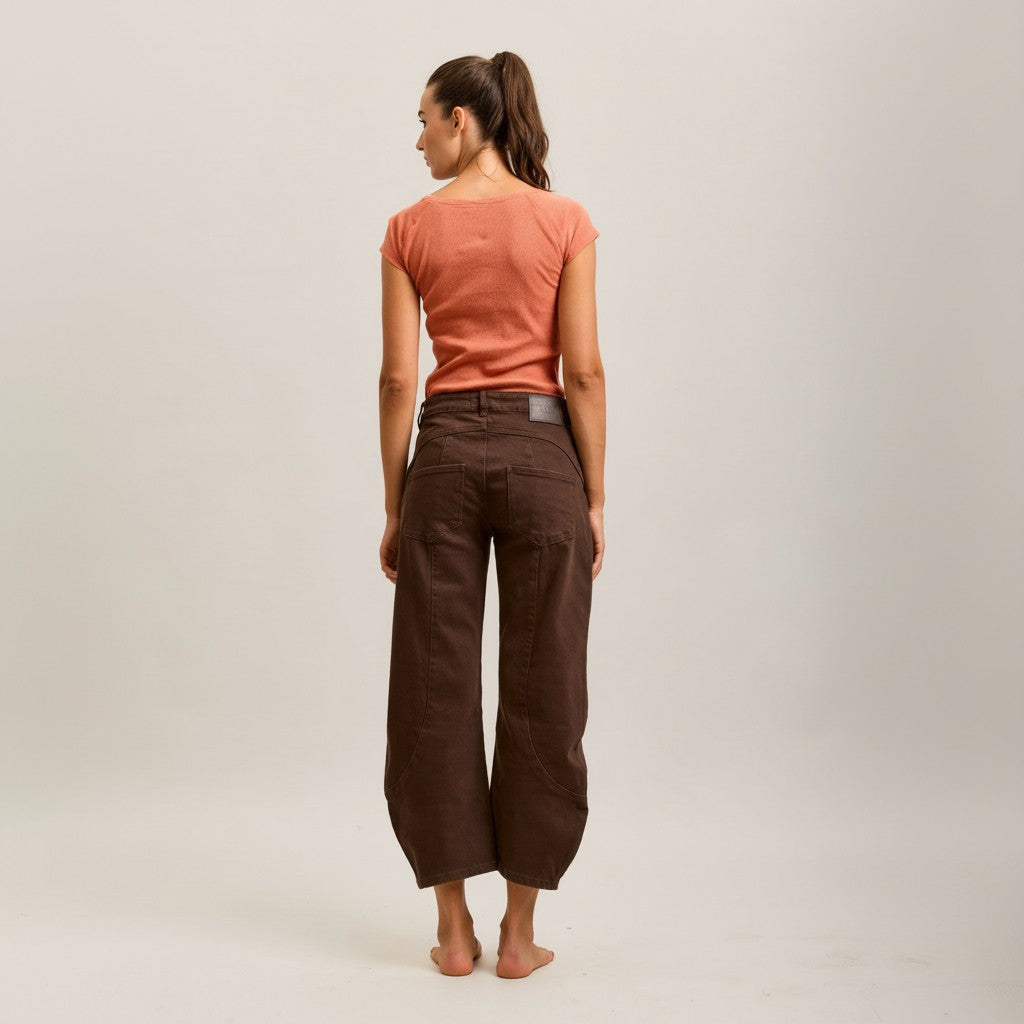 bruine jeansbroek