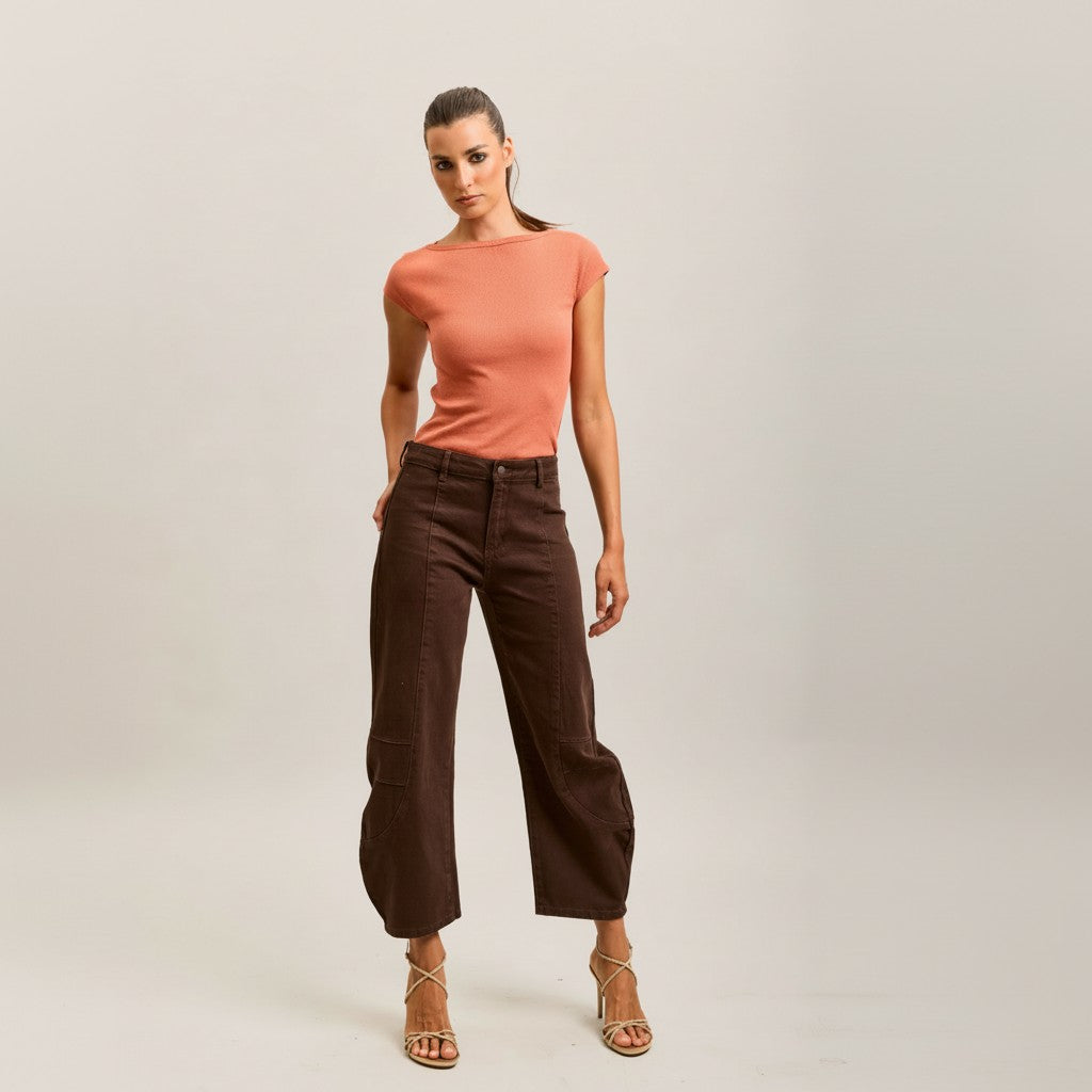 bruine jeansbroek