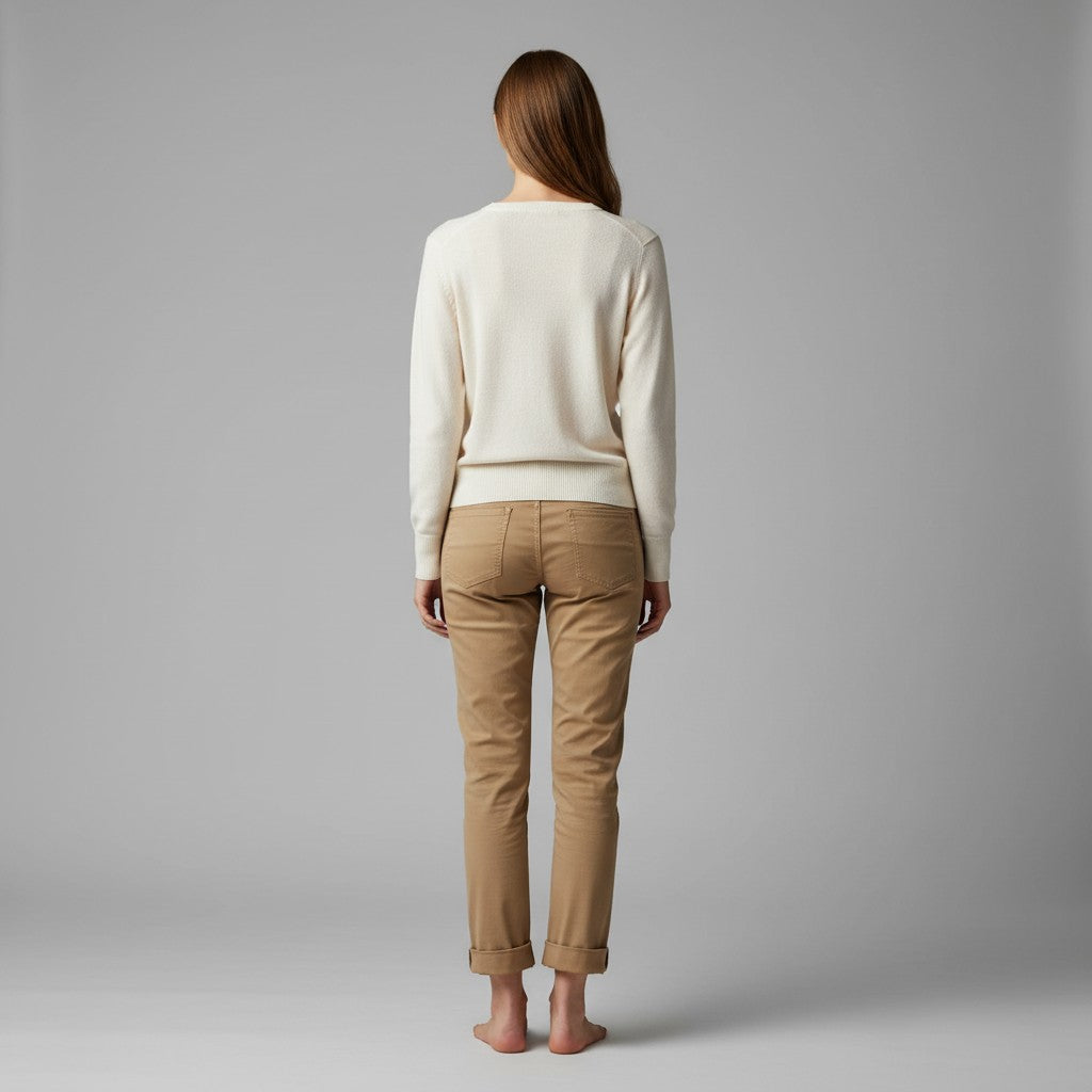 beige jeansbroek