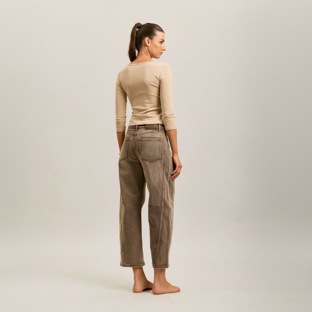 bruine jeansbroek