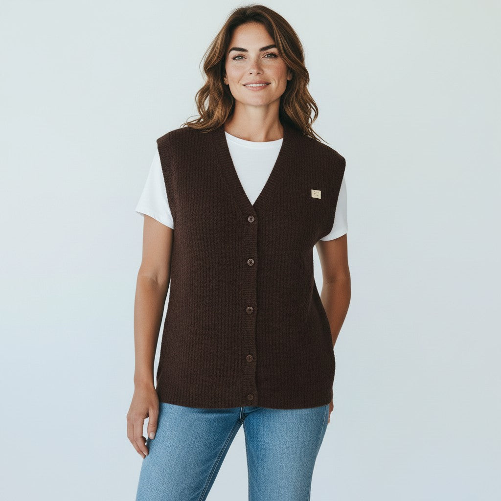 bruine gilet