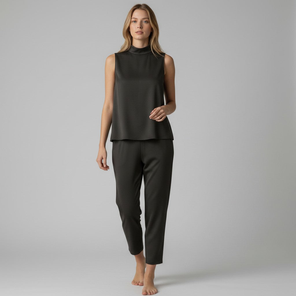 donkergroene geklede broek