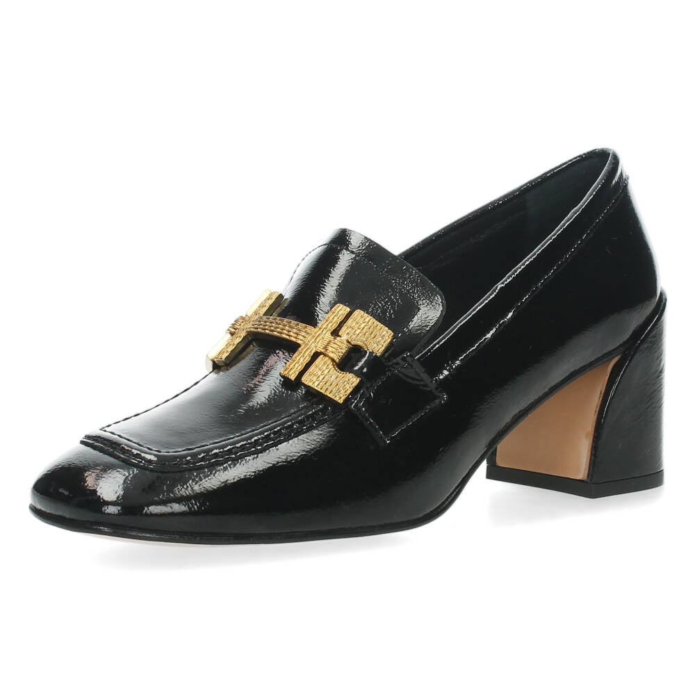 Zwarte mocassins op hak