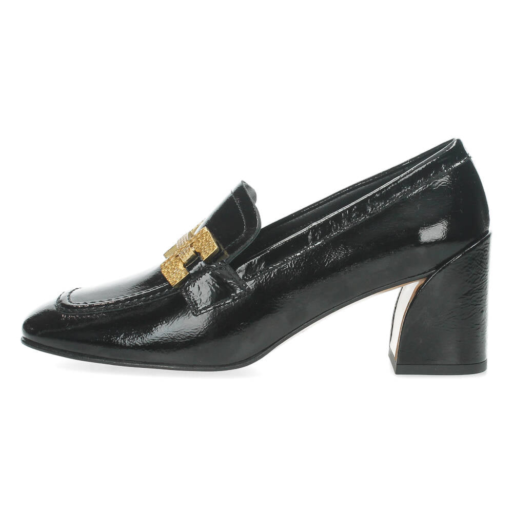 Zwarte mocassins op hak